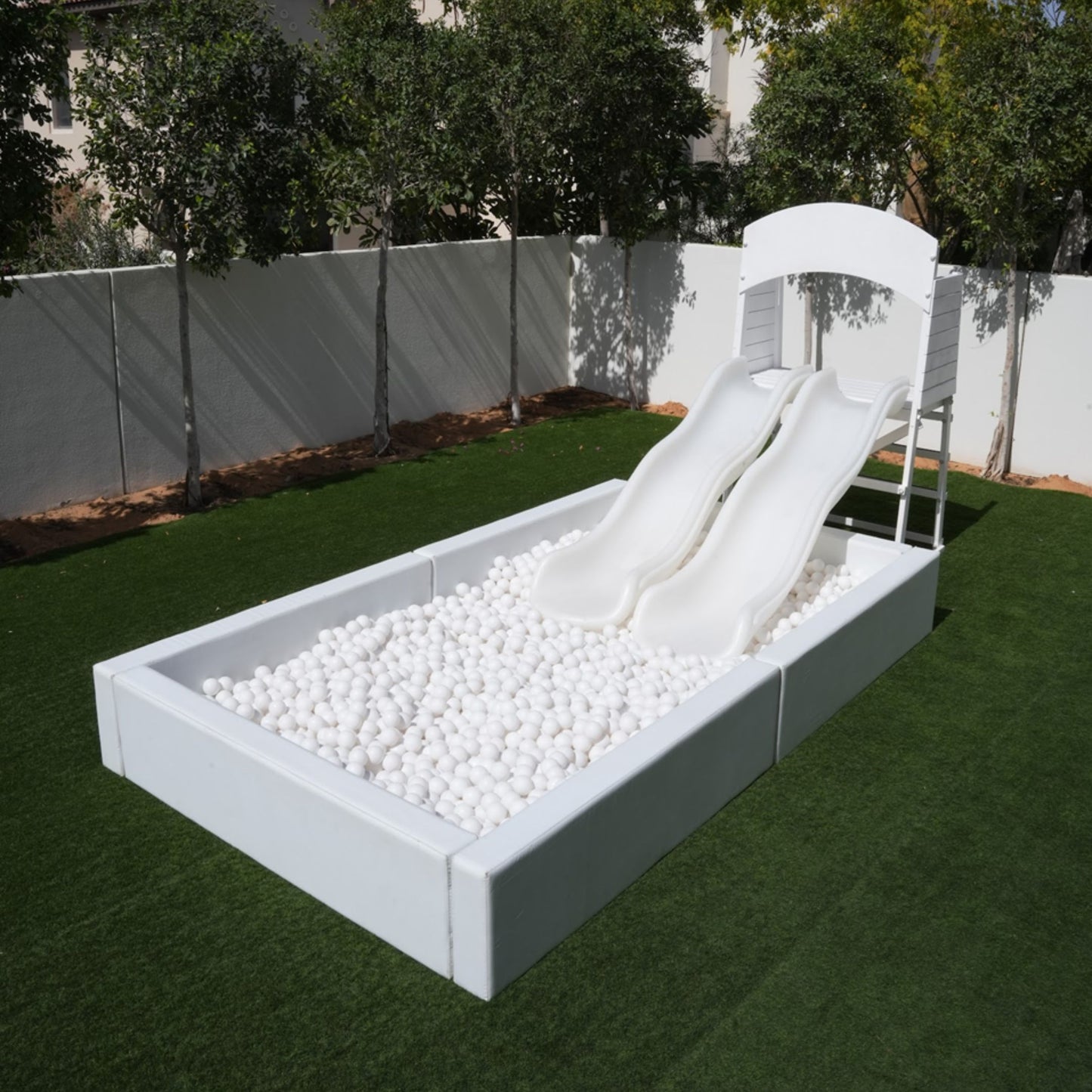 Rectangle ball pit and double slide package