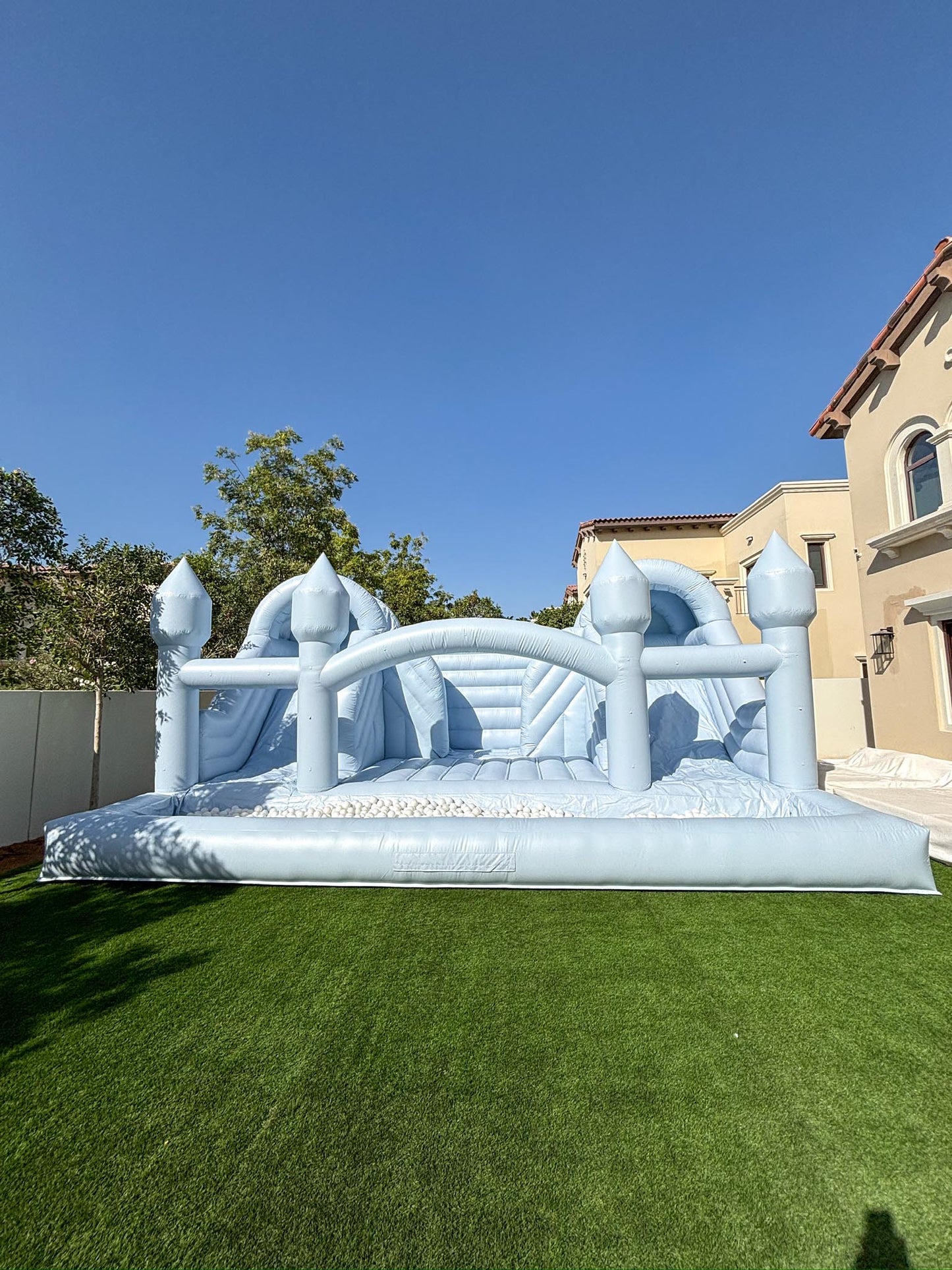 Double Slide Bouncy Castle with Ball Pit 8m